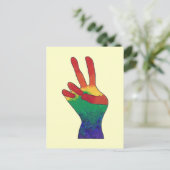 Rainbow-Friedenszeichen-Karten Postkarte (Stehend Vorderseite)