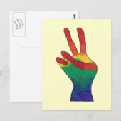 Rainbow-Friedenszeichen-Karten Postkarte (Vorne/Hinten)