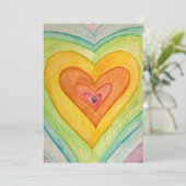 Rainbow Friendship Hearts Einladungen oder Einladu (Stehend Vorderseite)