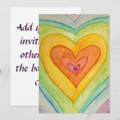 Rainbow Friendship Hearts Einladungen oder Einladu (Vorne/Hinten)
