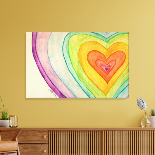 Rainbow Friendship Hearts Leinwand Gemälde (Insitu (Wohnzimmer))
