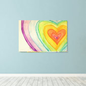 Rainbow Friendship Hearts Leinwand Gemälde (Insitu (Holzboden))