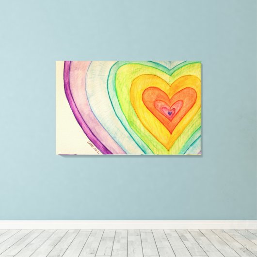 Rainbow Friendship Hearts Leinwand Gemälde (Insitu (Holzboden))