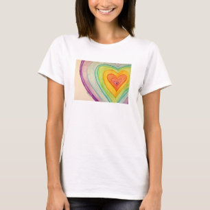 Rainbow Friendship Hearts Liebe Custom Art T - Shi T-Shirt