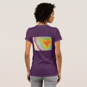 Rainbow Friendship Hearts Liebe Custom Art T - Shi T-Shirt (Schwarz voll)