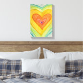 Rainbow Friendship Hearts Painting Print (Klein) Leinwanddruck (Insitu (Schlafzimmer))