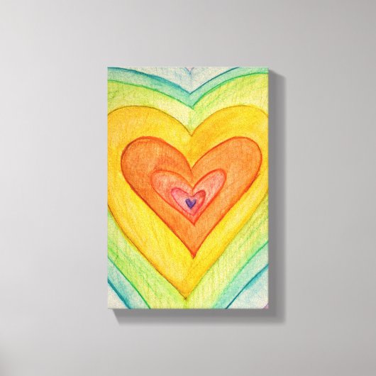 Rainbow Friendship Hearts Painting Print (Klein) Leinwanddruck (Vorderseite)
