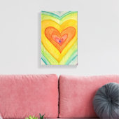 Rainbow Friendship Hearts Painting Print (Klein) Leinwanddruck (Insitu (Wohnzimmer))