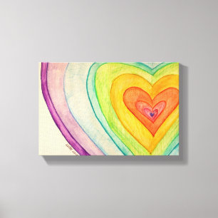 Rainbow Friendship Hearts Painting Print (Klein) Leinwanddruck