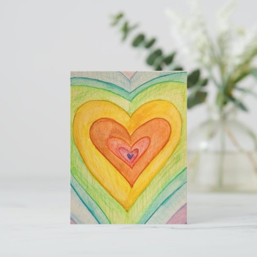 Rainbow Friendship Hearts Postkarten oder Karten (Stehend Vorderseite)