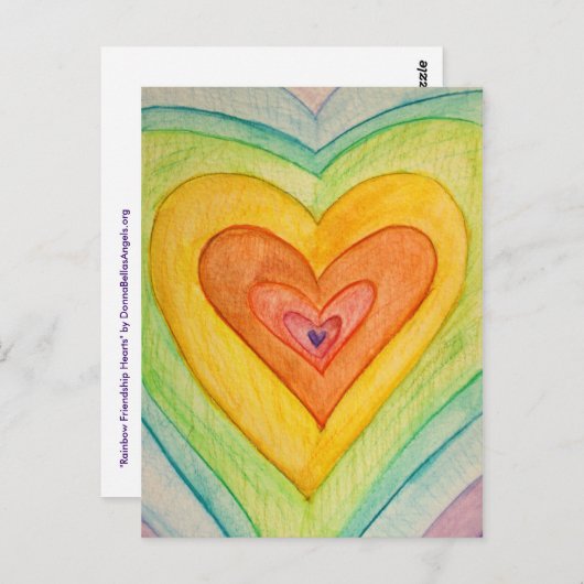 Rainbow Friendship Hearts Postkarten oder Karten (Vorne/Hinten)