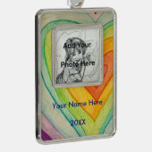 Rainbow Friendship Herzlich willkommen bei der Arb Rahmen-Ornament Silber (Rechts)