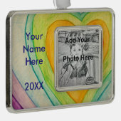 Rainbow Friendship Herzlich willkommen im Art-Deco Rahmen-Ornament Silber (Rechts)