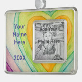 Rainbow Friendship Herzlich willkommen im Art-Deco Rahmen-Ornament Silber (Links)