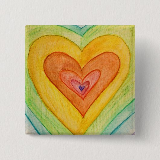 Rainbow Frienship Hearts Art Lapel Pins oder Butto Button (Vorderseite)