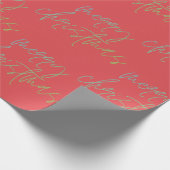 Rainbow Frohe Weihnachten Schöne Rote Kirsche Geschenkpapier (Ecke)