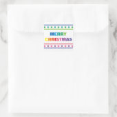 Rainbow Frohe Weihnachten - Square Sticker (Tasche)