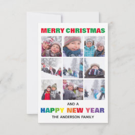 Rainbow Frohe Weihnachts-Collage-3x5 Weihnachtskar Einladung