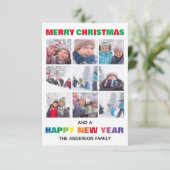 Rainbow Frohe Weihnachts-Collage-3x5 Weihnachtskar Einladung (Stehend Vorderseite)