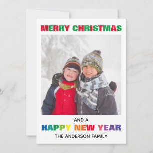 Rainbow Frohe Weihnachts-Foto - Weihnachtskarte Einladung