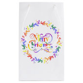 Rainbow Frohe Weihnachts-Wraath-Geschenktasche Kleine Geschenktüte (Rückseite)