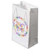 Rainbow Frohe Weihnachts-Wraath-Geschenktasche Kleine Geschenktüte (Rückseite Schrägansicht)