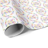 Rainbow Frohe Weihnachts-Wraath-Wrapping Papier Geschenkpapier (Rolleneckpunkt)