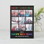 Rainbow Frohe Weihnachtscollage - Weihnachtskarte Einladung (Stehend Vorderseite)