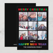 Rainbow Frohe Weihnachtscollage - Weihnachtskarte Einladung (Vorne/Hinten)