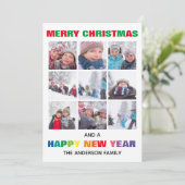 Rainbow Frohe Weihnachtscollage - Weihnachtskarte Einladung (Stehend Vorderseite)