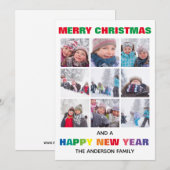 Rainbow Frohe Weihnachtscollage - Weihnachtskarte Einladung (Vorne/Hinten)