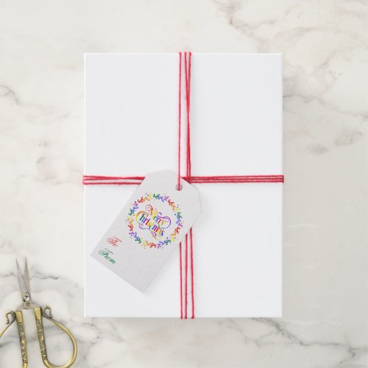Rainbow Frohe Weihnachtsfeiertag Geschenkanhänger (Mit Garn)
