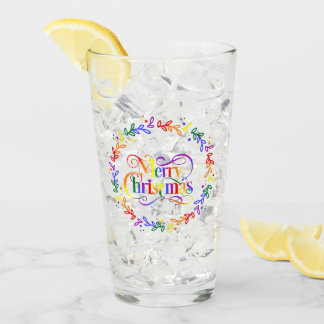 Rainbow Frohe Weihnachtsglas Glas