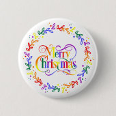 Rainbow Frohe Weihnachtsmann-Taste Button (Vorderseite)