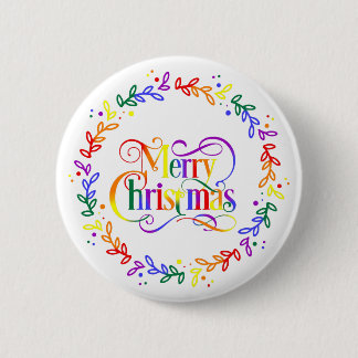 Rainbow Frohe Weihnachtsmann-Taste Button