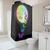 Rainbow Full Moon & Rainbow Butterfets Dream Big Duschvorhang (Beispiel)