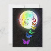 Rainbow Full Moon & Rainbow Butterfets Dream Big Einladung (Vorderseite)