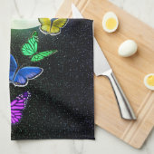 Rainbow Full Moon & Rainbow Butterfets Dream Big Geschirrtuch (Viertel Falte)