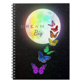 Rainbow Full Moon & Rainbow Butterfets Dream Big Notizblock (Vorderseite)