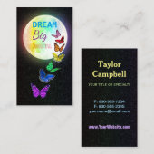 Rainbow Full Moon & Rainbow Butterfets Dream Big Visitenkarte (Vorne/Hinten)