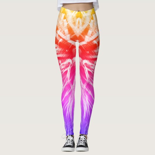 Rainbow Fun Bright Fireworks Leggings (Vorderseite)