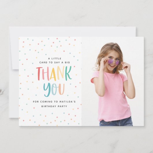 Rainbow fun Foto leuchtend bunt danke (Vorderseite)