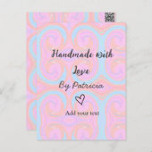 Rainbow-Funkel handgefertigt mit Liebe fügen Namen Postkarte (Vorne/Hinten)