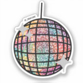 Rainbow Funkelnd Diskothek Ball Aufkleber (Vorderseite)