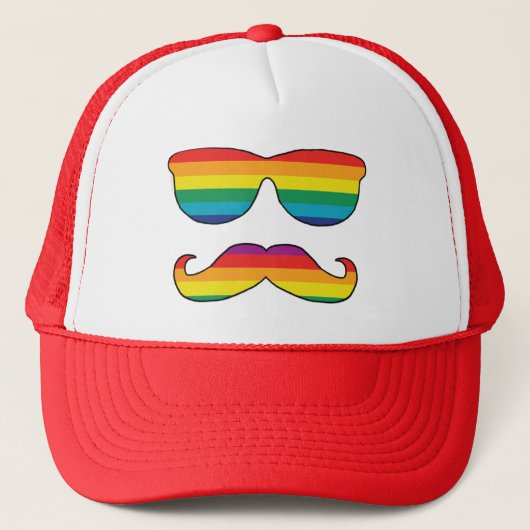 Rainbow Funny Funny Face Truckerkappe (Vorderseite)