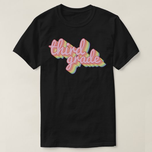 Rainbow Funny Teacher der dritten Klasse T-Shirt (Design vorne)