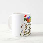 Rainbow Funny Turtle Wear Weihnachtsmannmütze Weih Kaffeetasse (Vorderseite Links)