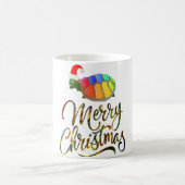 Rainbow Funny Turtle Wear Weihnachtsmannmütze Weih Kaffeetasse (Mittel)