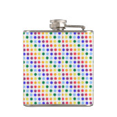 Rainbow Fuzzy Dots Personalisiert Monogramm Flachmann (Rückseite)