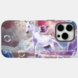 Rainbow-Galaxie-Mops, der im Weltraum einhorn reit iPhone 16 Pro Max Hülle